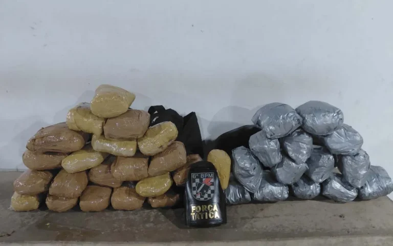Polícia Militar apreende 19,5 kg de maconha em rodoviária de Corumbá após denúncia de tráfico de drogas.