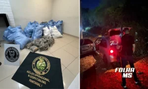 PF apreende mais de 200 quilos de drogas em Corumbá 5 Polícia Federal apreendeu mais de 200 kg de drogas em Corumbá entre sexta (24) e segunda (27). Maconha e cocaína foram encontradas em veículo e residência; ninguém foi preso.