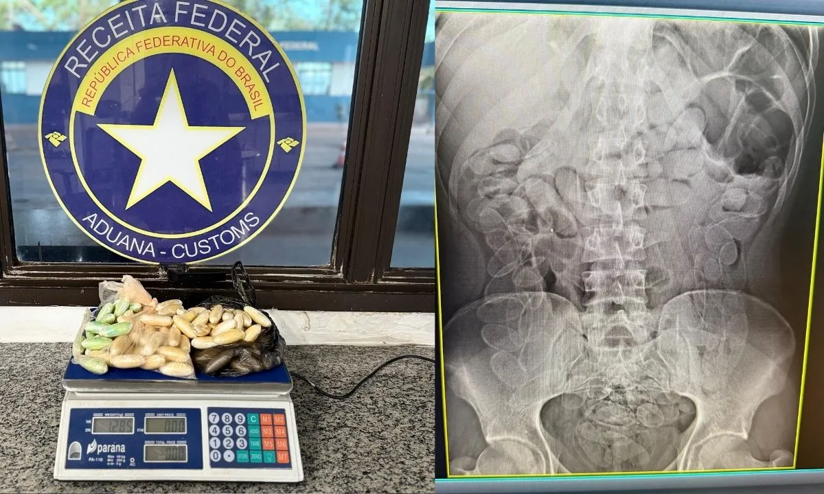 Operação da Receita Federal apreende 2,5 kg de cocaína em cápsulas e 1 tonelada de mercadorias irregulares em Corumbá, na fronteira entre Brasil e Bolívia.