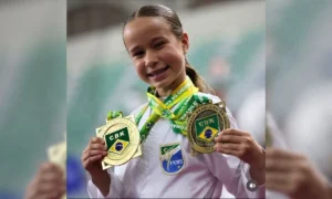 Aos 10 anos, a karateca Gabriele Cardoso conquista quatro medalhas no Brasileiro Interclubes de Karatê e se torna tricampeã brasileira.