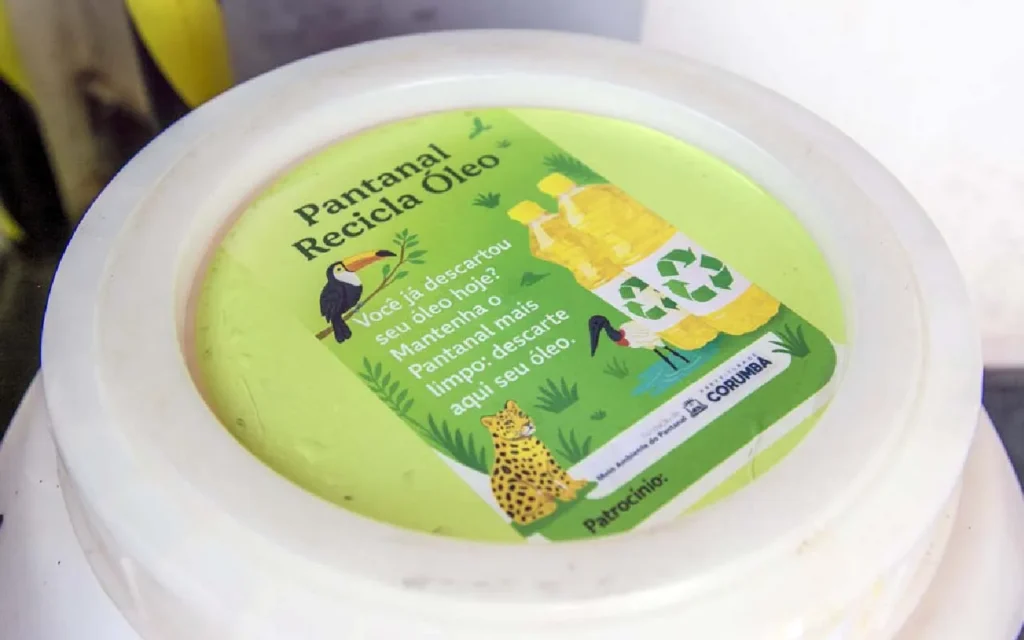 Coleta de óleo de cozinha em Corumbá é ampliada com novos pontos de recebimento pela Prefeitura e Fundação de Meio Ambiente.