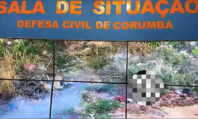 Drone da Defesa Civil flagra queima de lixo em terreno baldio de Corumbá. Homem foi identificado e autuado pela Polícia Militar Ambiental.