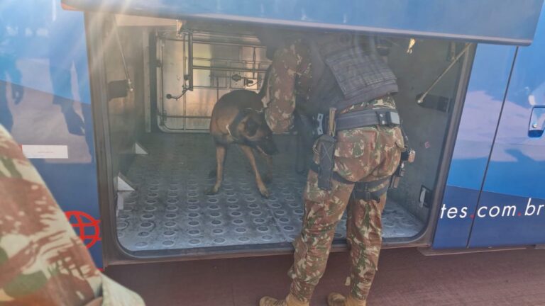 Tropas da 18ª Brigada apreendem cápsulas de cocaína em ônibus clandestino