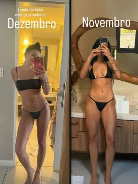 Ana Castela mostra o antes e depois após nove meses de academia e compartilha desafios com treino, alimentação e suplementação. Veja a transformação!