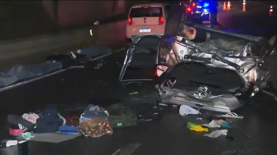 Tragédia no Rodoanel: Carro despenca de viaduto e mata quatro jovens em São Paulo