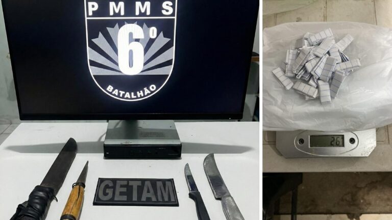 Homem com mandado por roubo é preso com drogas e armas durante abordagem em Corumbá