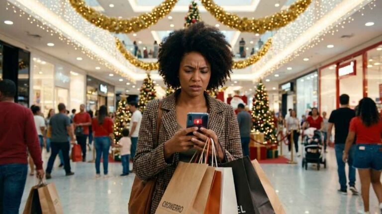 Um terço dos brasileiros planeja compras de Natal mesmo com contas atrasadas. Saiba os riscos e impactos no nome sujo e nas finanças em 2025.