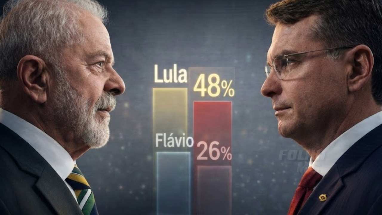 Pesquisa mostra Lula com 26 pontos à frente de Flávio Bolsonaro na corrida presidencial de 2026. Veja cenários e análise dos principais adversários.