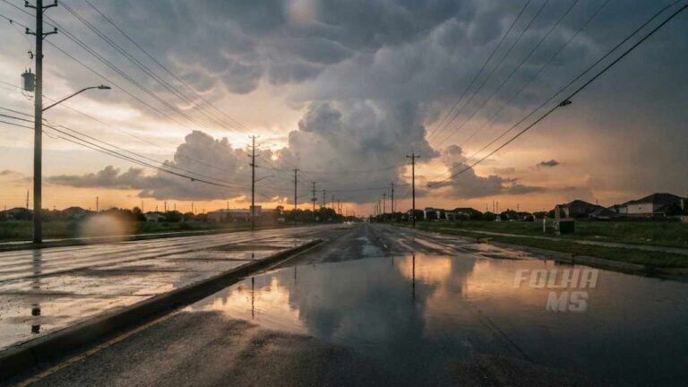 Alerta de tempestade em todo Mato Grosso do Sul neste sábado: chuvas intensas, ventos fortes e risco de granizo. Fique por dentro das orientações.