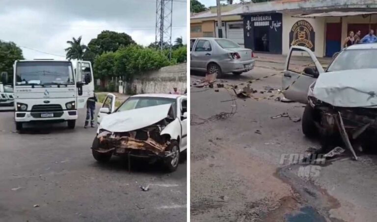 Quatro veículos batem em cruzamento do bairro Nossa Senhora de Fátima em Corumbá