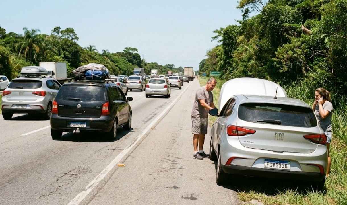 carro quebrado cuidados carro viagem Carnaval