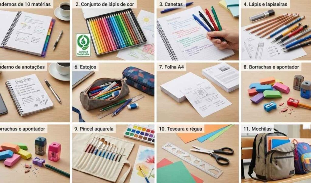 materiais escolares materiais essenciais volta às aulas