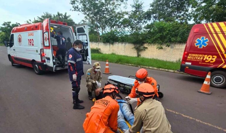 Motociclista fica ferido após colisão entre motos no Cristo Redentor