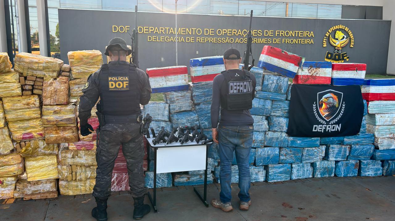 Dof e Defron apreendem 4 toneladas de drogas e armas em Dourados