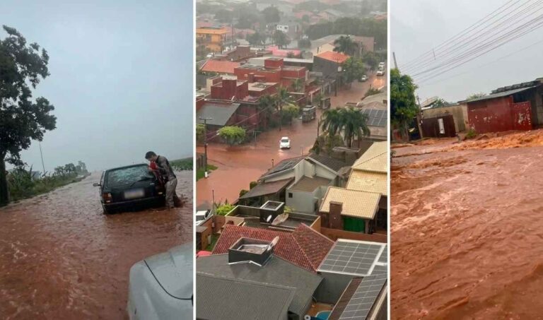 Chuva de 120 mm alaga Maracaju e prefeitura abre abrigo provisório
