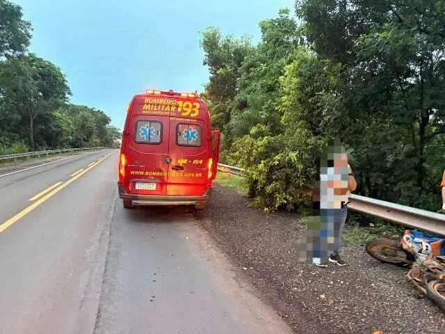 Acidente fatal de moto e caminhonete na BR-262 entre Aquidauana e Miranda.