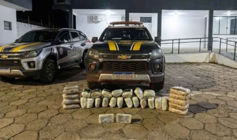 PRF apreende 33 kg de drogas em ônibus na BR 262