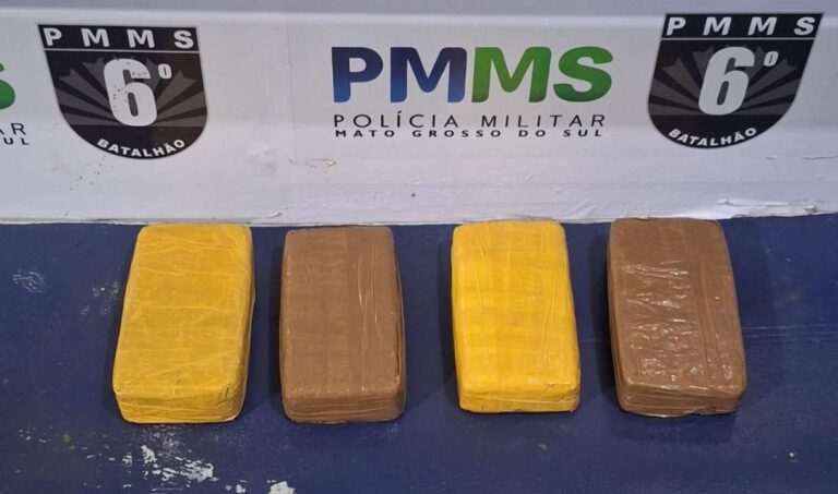 Polícia Militar prende mulher com 4,3 kg de pasta base na BR-262