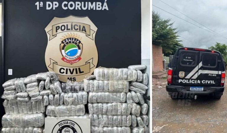 Polícia Civil prende três e apreende cerca de 215 kg de drogas em Corumbá