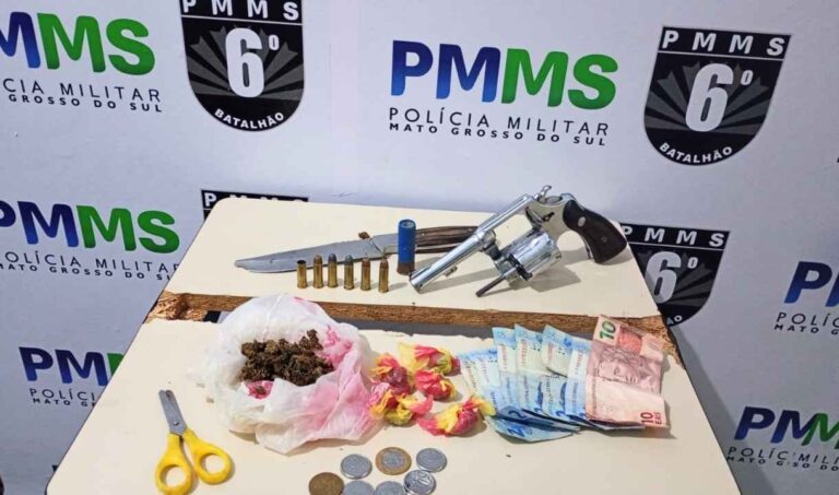 Polícia Militar prende homem com arma e droga em Corumbá