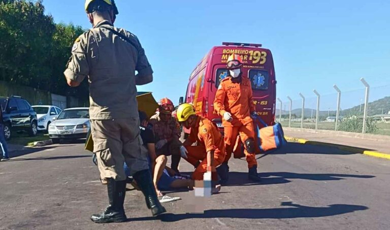 Idoso sofre fratura exposta após ser atropelado por moto no bairro Aeroporto