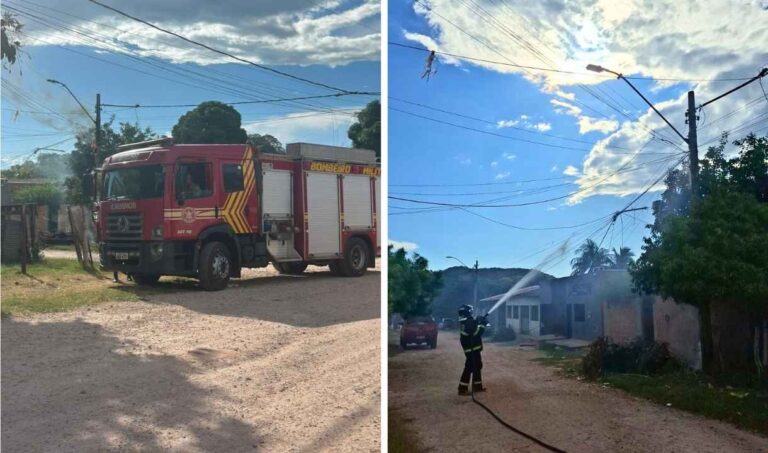 Incêndio em fiação elétrica atinge quadra e deixa bairro sem energia em Ladário