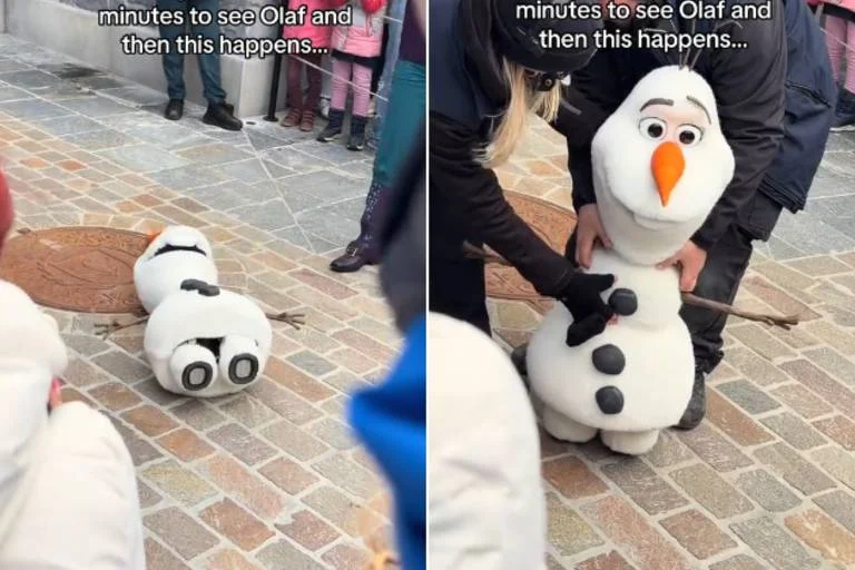 Animatrônico de Olaf sofre pane e desaba durante apresentação na Disney Paris