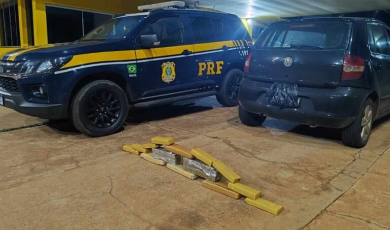 PRF apreende 14 kg de maconha e prende casal na BR-262