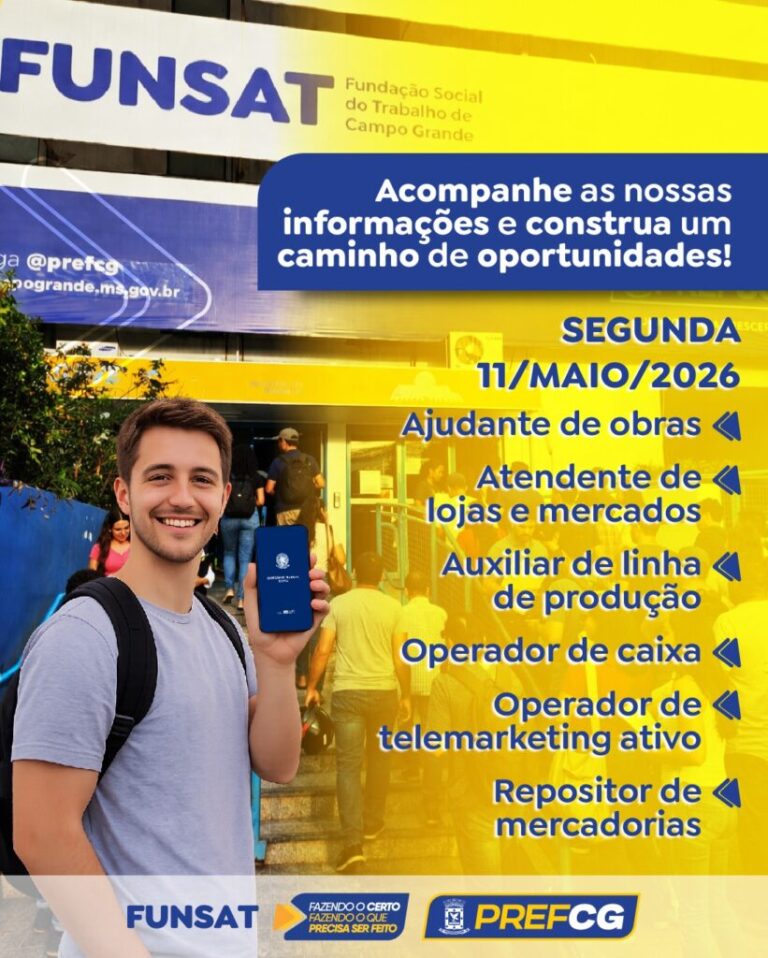 Funsat começa a semana com 1.489 vagas de emprego