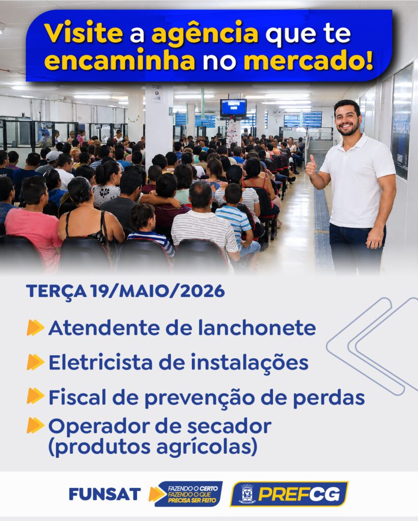 Terça-feira tem 1,4 mil vagas de emprego na Funsat