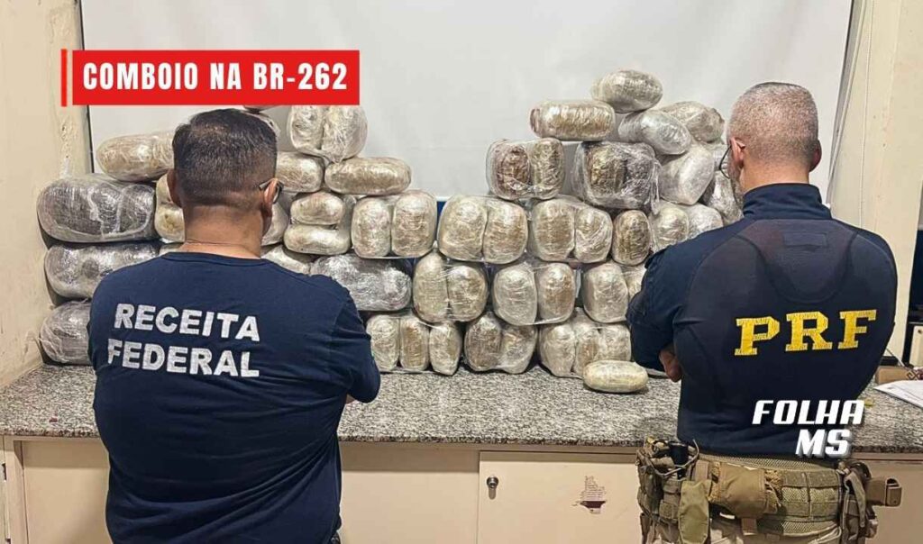 Operação apreende 95 kg de drogas e 4 toneladas de mercadorias ilegais em ônibus interceptados em Corumbá 2 comboio br 262