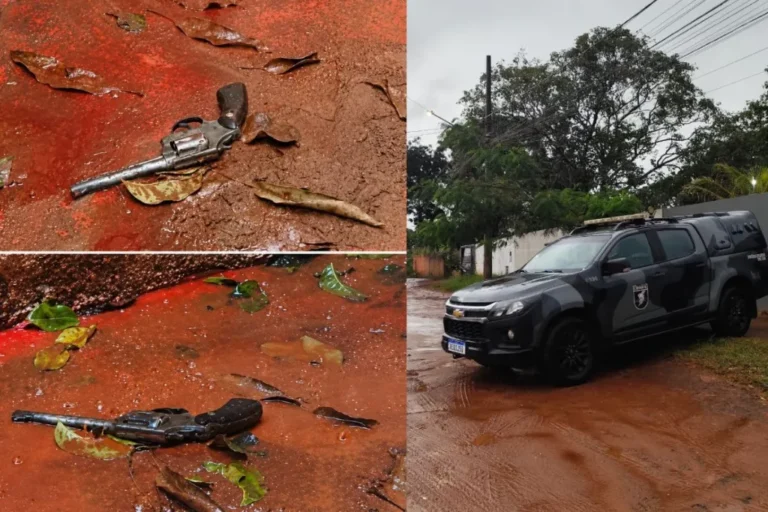 Equipe do Batalhão de Choque em operação no bairro Noroeste, Campo Grande, com viaturas e luzes de emergência, sem rostos identificáveis.