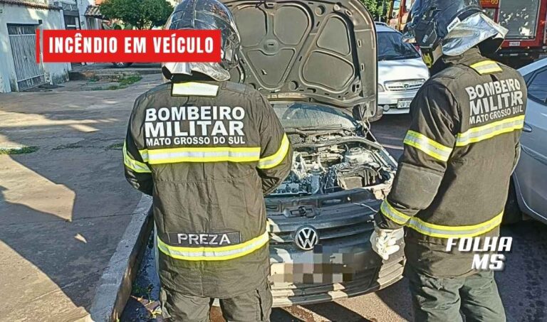 Incêndio destrói motor de Voyage no centro de Corumbá