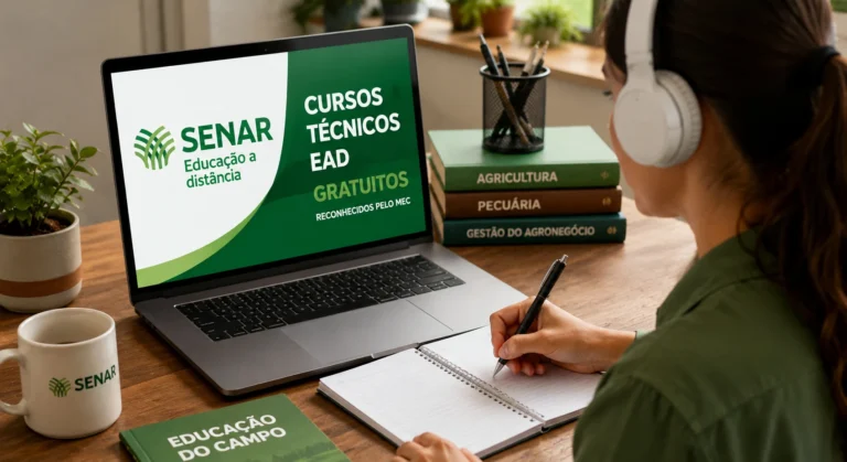 SENAR oferece 3.314 vagas em cursos técnicos EAD gratuitos com inscrições abertas até 2026