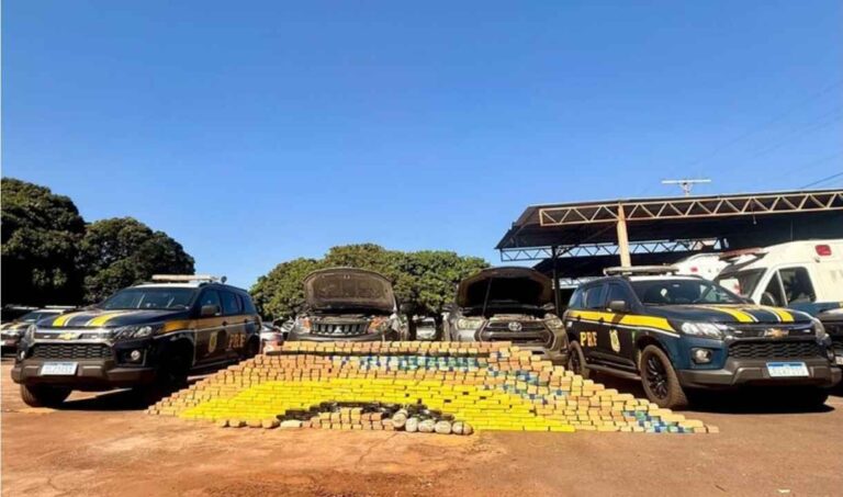 PRF apreende quase 600 quilos de cocaína e prende trio na BR-060 em Campo Grande