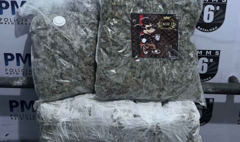 Adolescente de 17 anos é apreendido com 16 kg de skunk em ônibus na BR-262 durante operação da PM em Corumbá