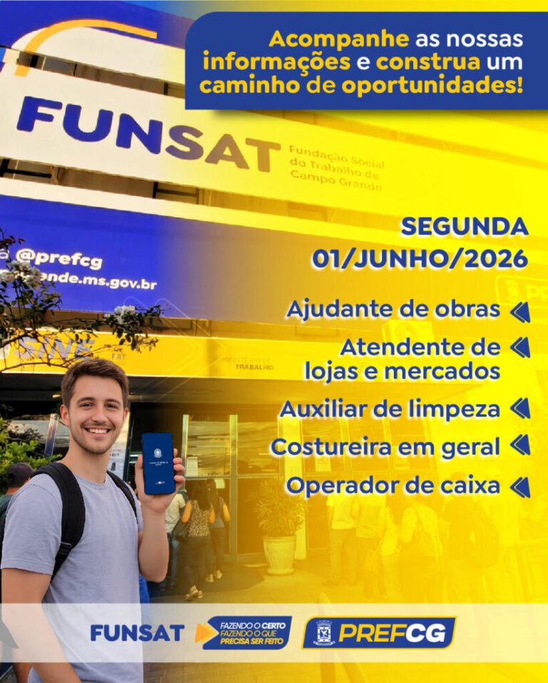 Funsat abre junho com 1.456 vagas de emprego