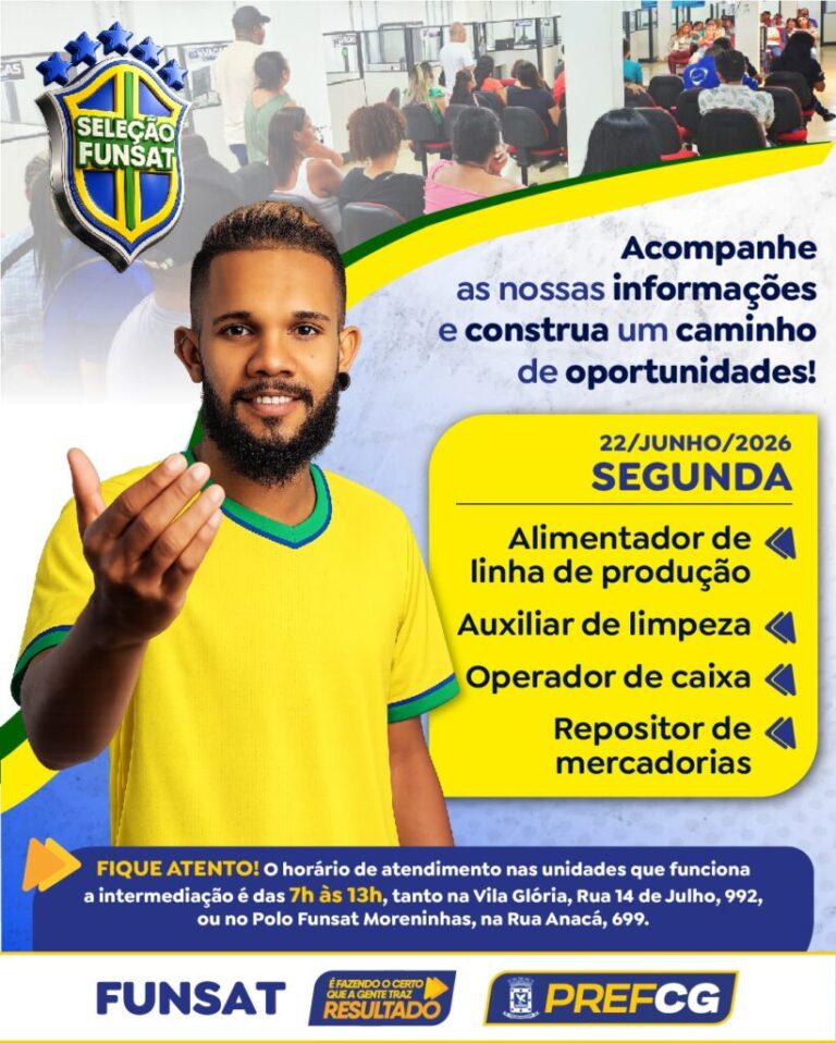 Semana abre com 944 vagas e cursos gratuitos na Funsat