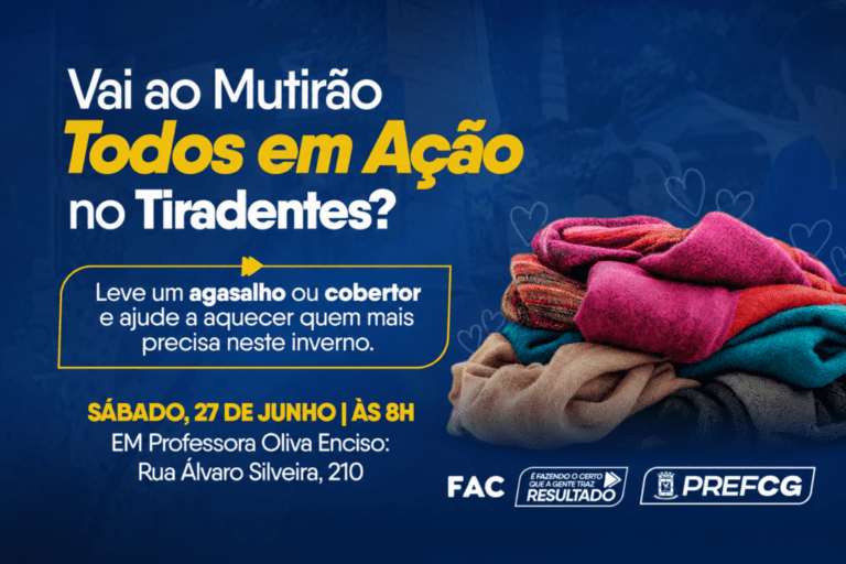 Todos em Ação é polo de arrecadação de agasalhos 