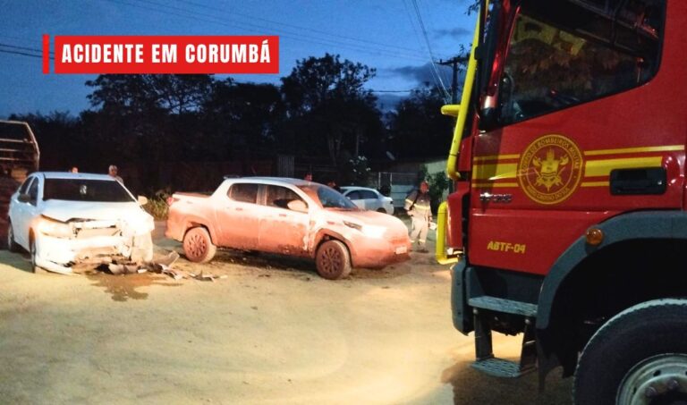 Mulher e criança ficam feridas após colisão entre carros no bairro Guaicurus em Corumbá