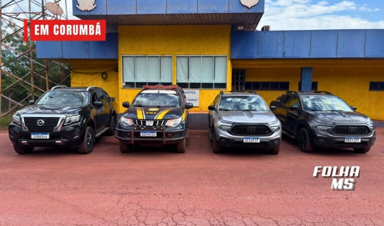 PRF recupera três veículos roubados e leva motoristas para delegacia em Corumbá