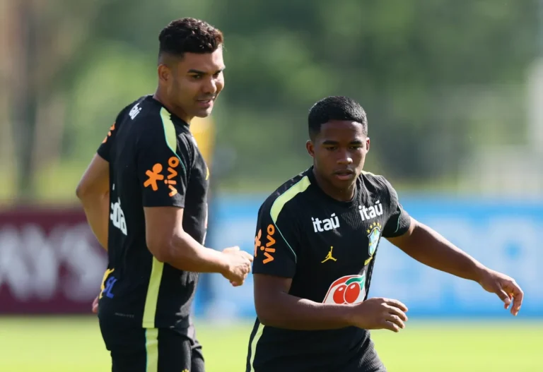 Treino da seleção brasileira com Endrick e Casemiro em destaque