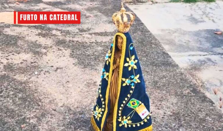 Homem é detido após furtar imagem de Nossa Senhora Aparecida de catedral em Corumbá