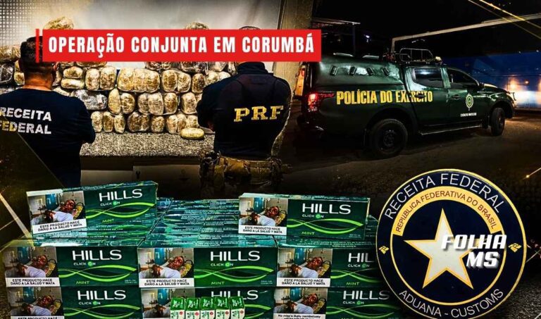 Operação apreende 95 kg de drogas e 4 toneladas de mercadorias ilegais em ônibus interceptados em Corumbá