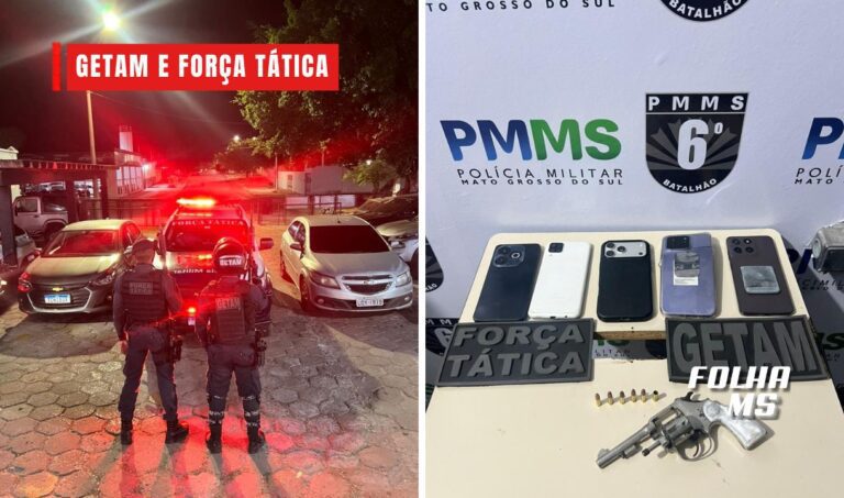 Roubo de carro termina com homem baleado na cabeça e três presos em Corumbá