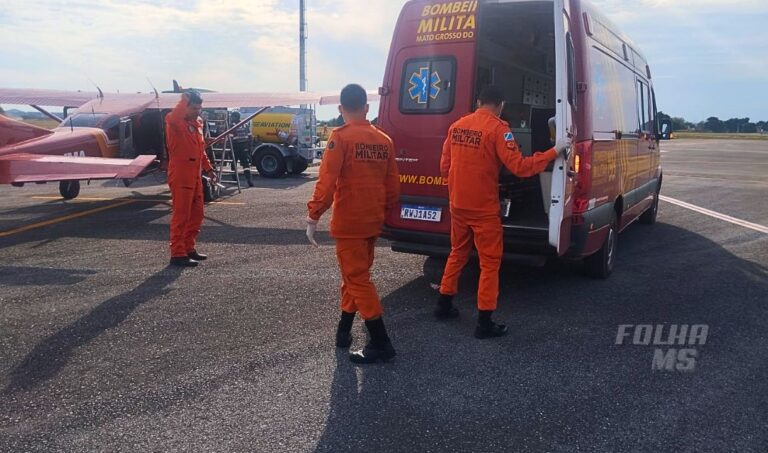 Bombeiros fazem resgate aéreo no Paiaguás e transportam mulher com diabetes grave para hospital de Corumbá