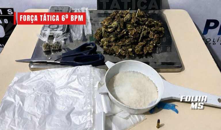 Força Tática apreende drogas, munição e material de tráfico após abordagem em Corumbá