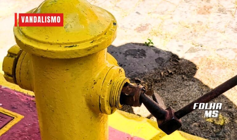 Hidrante é encontrado vandalizado durante abastecimento de viatura dos Bombeiros em Corumbá