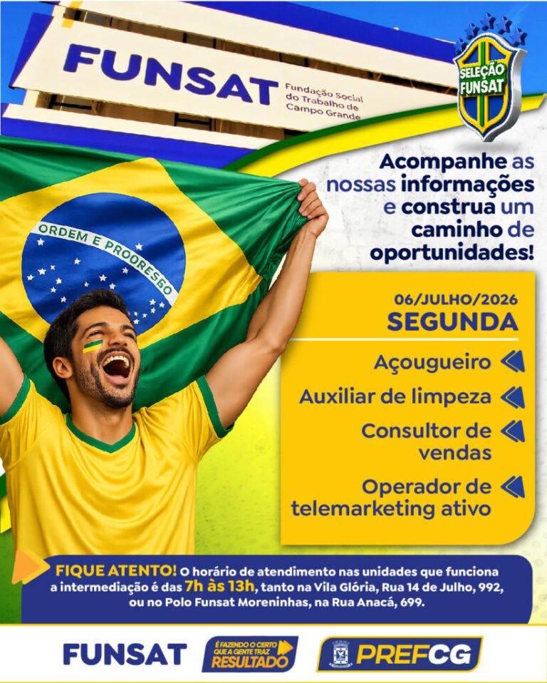 Funsat inicia semana com 1.033 vagas em 124 profissões
