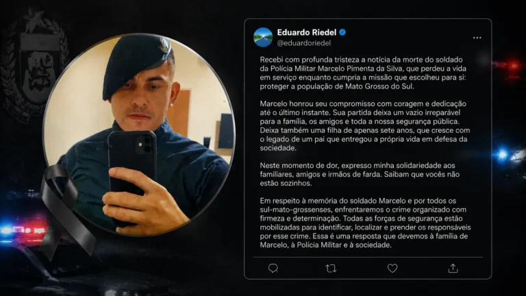 Governador lamenta morte de soldado da PM e promete reforço no combate ao crime em MS